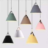 Suspension Conique Colorée avec Anse en Tissu