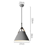 Suspension Conique Colorée avec Anse en Tissu