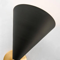 Applique murale design double cône noir et doré - Édition Luxe