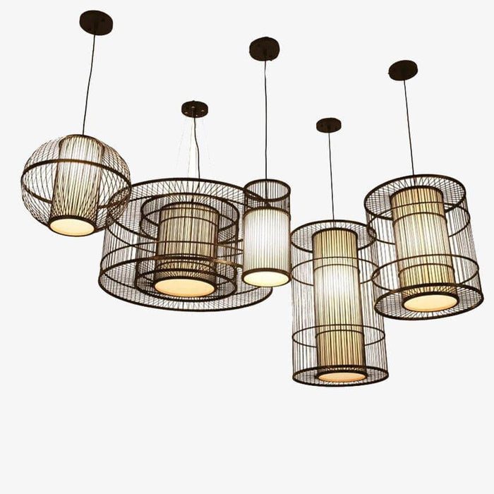 Suspension LED Rotin Tea-Time