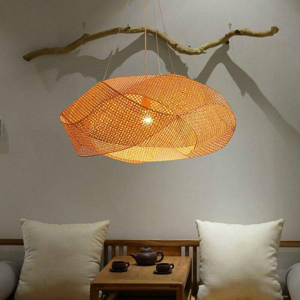 Lustre nuage en bambou Tatami - Design entrelacé