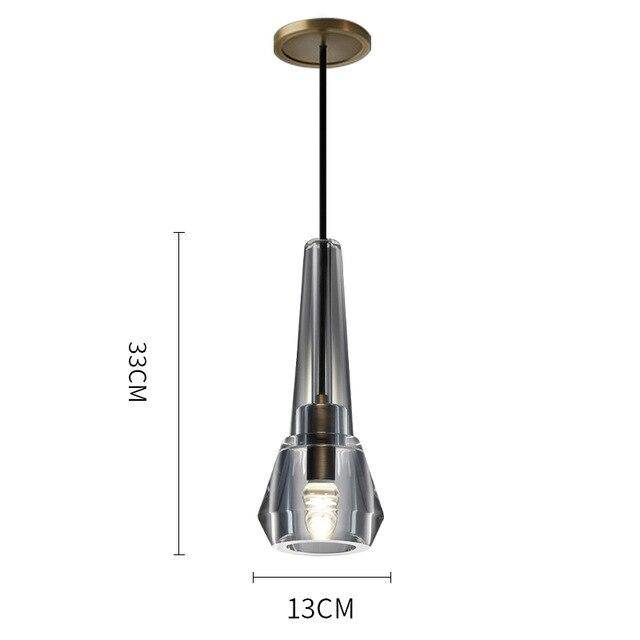 Suspension design en verre fumé cristal LED Luxury