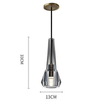 Suspension design en verre fumé cristal LED Luxury