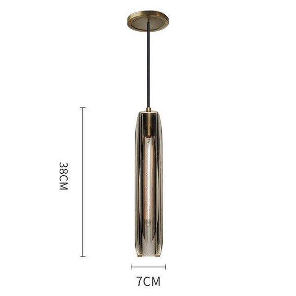 Suspension Luxury en verre fumé et cristal LED