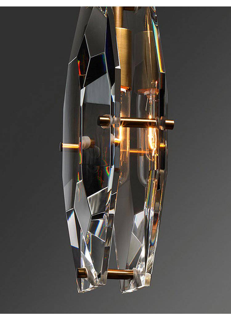 Suspension Luxury en verre fumé cristal à LED