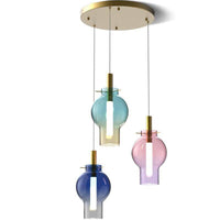 Suspension lumineuse en verre coloré LED