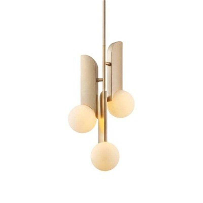 Suspension design LED doré "Brass Boules"