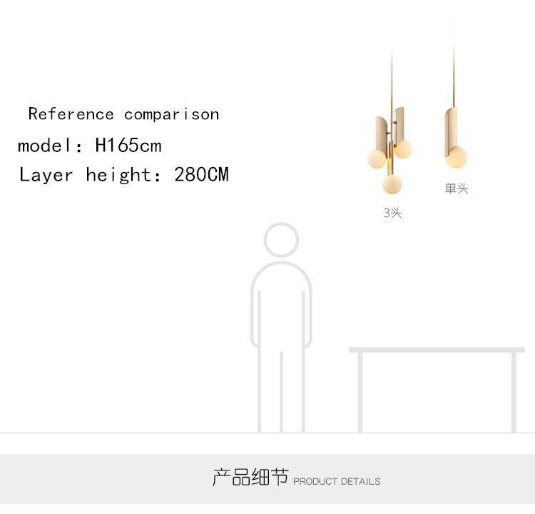 Suspension design LED doré "Brass Boules"