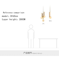 Suspension design LED doré "Brass Boules"