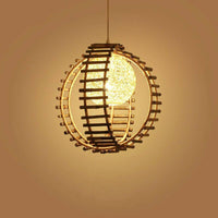 Suspension boule rail en bambou - Style Nordique