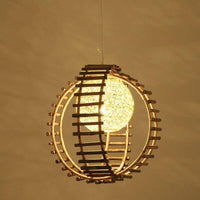 Suspension boule rail en bambou - Style Nordique