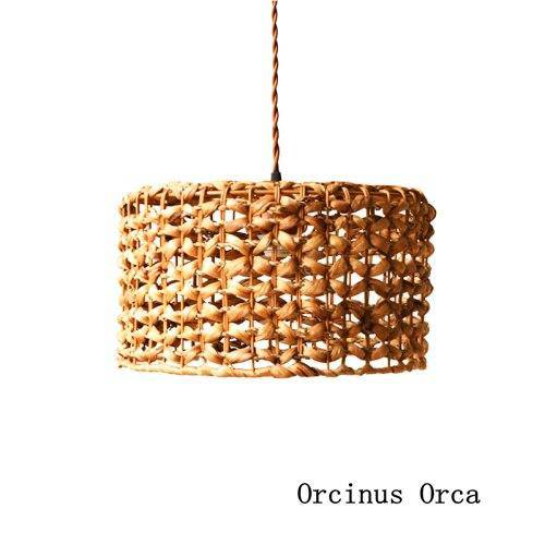 Suspension cylindrique en rotin naturel