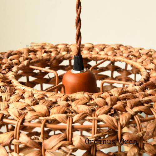 Suspension cylindrique en rotin naturel