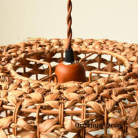 Suspension cylindrique en rotin naturel