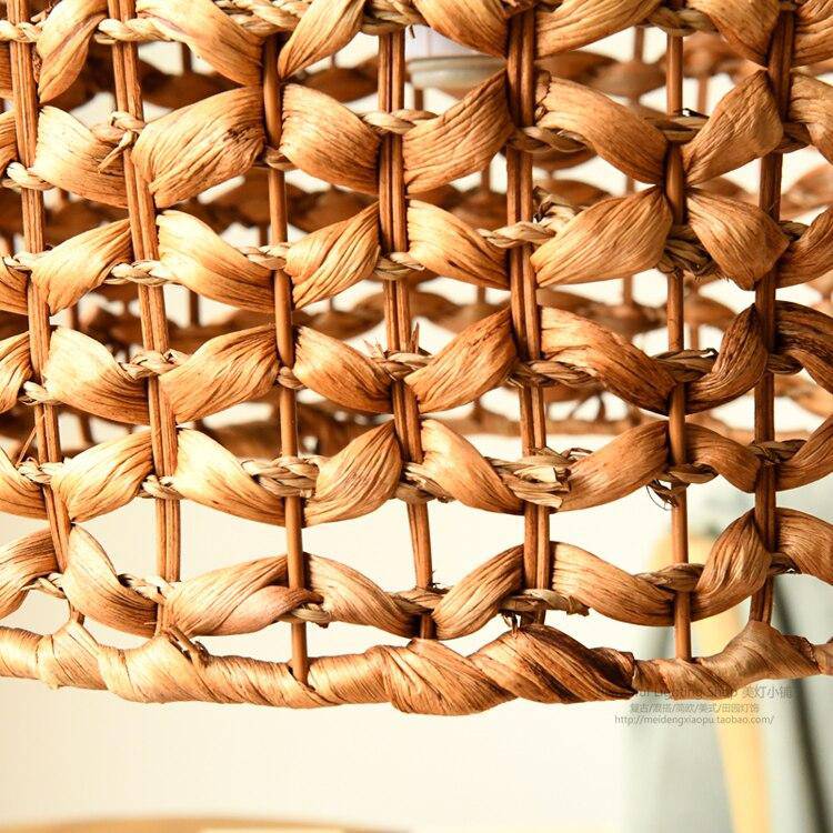 Suspension cylindrique en rotin naturel