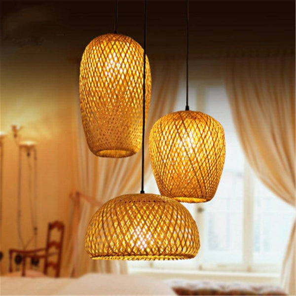 Suspension design en bambou Rattan