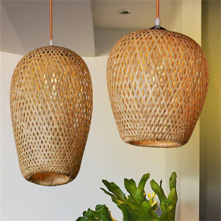 Suspension design en bambou Rattan