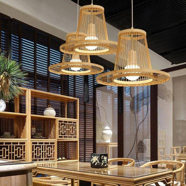 Suspension cage en bambou Geometric Bamboo Bond.