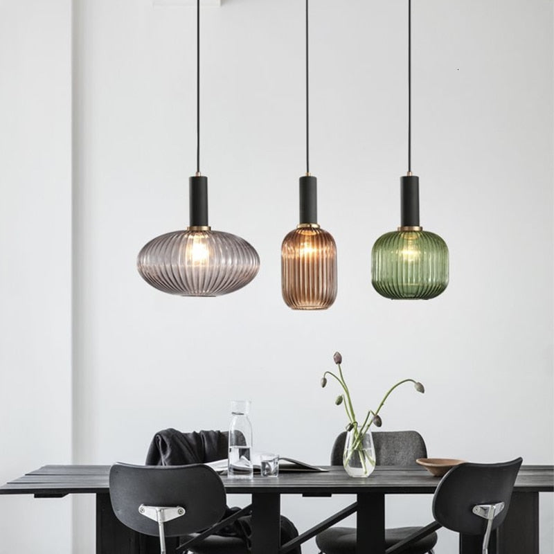 Suspension LED Design en Verre Belly