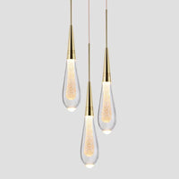 Suspension Luxury en verre cristal doré LED