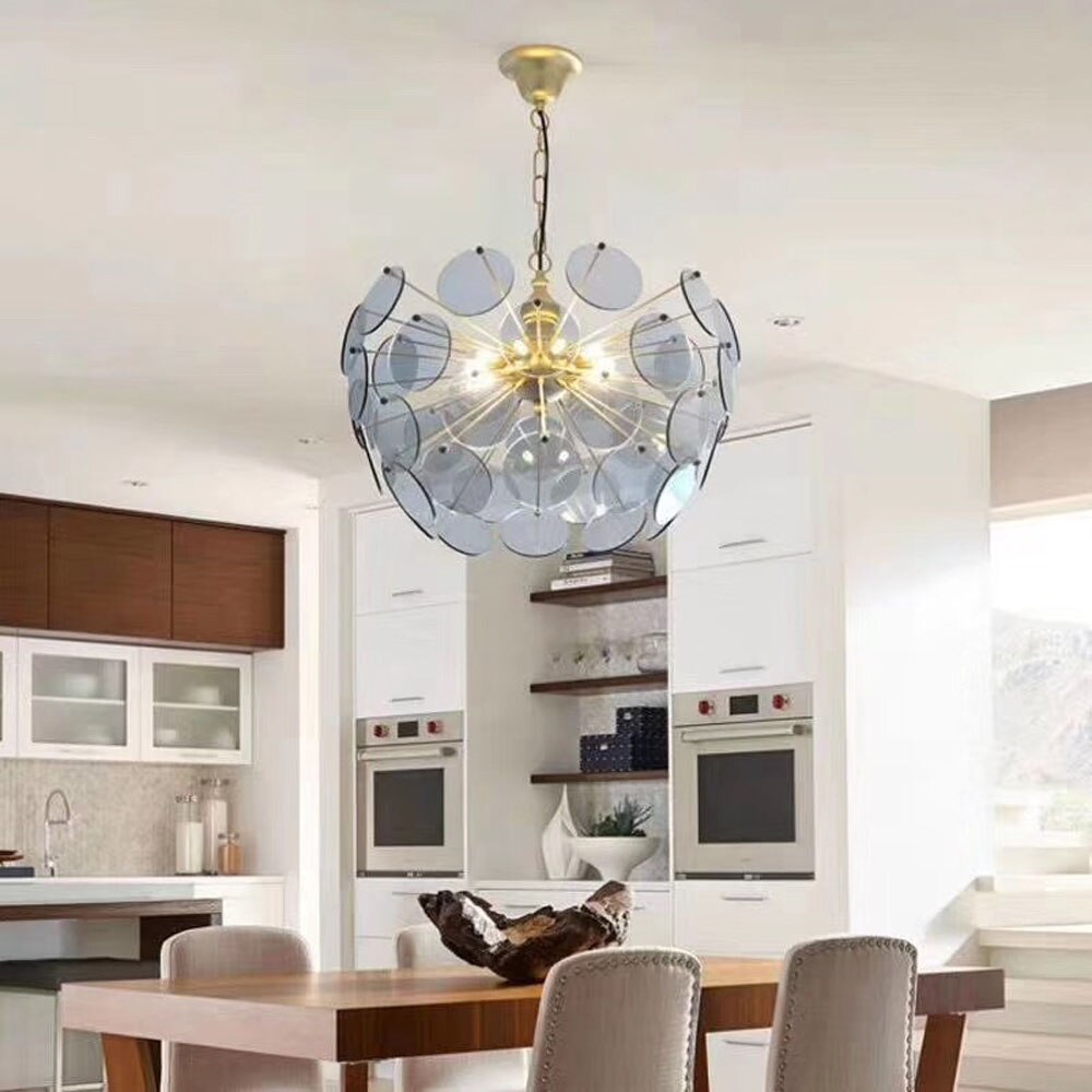 Lustre Nahia en verre motif dent de lion