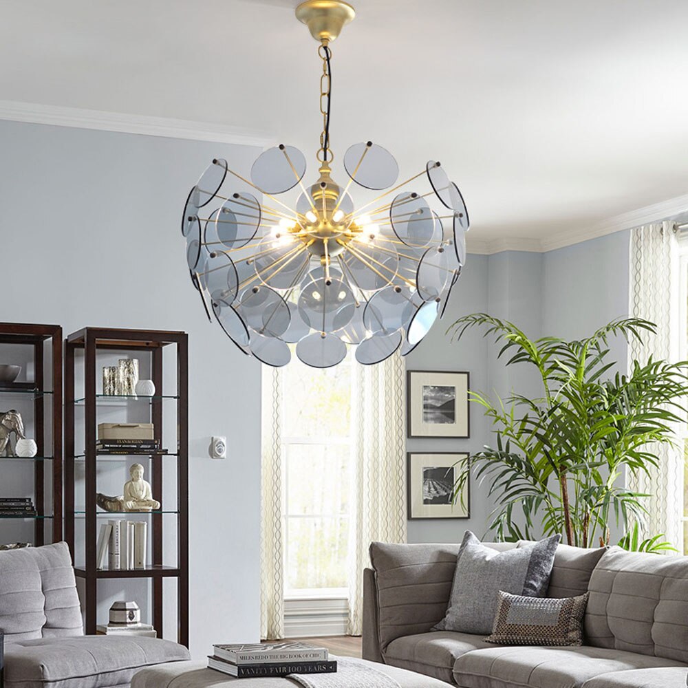 Lustre Nahia en verre motif dent de lion