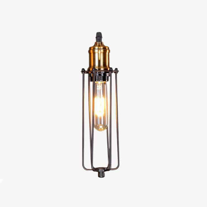 Suspension LED industrielle en métal, style rétro cage.