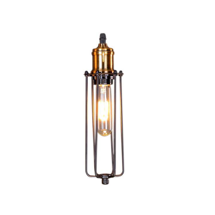 Suspension LED industrielle en métal, style rétro cage.