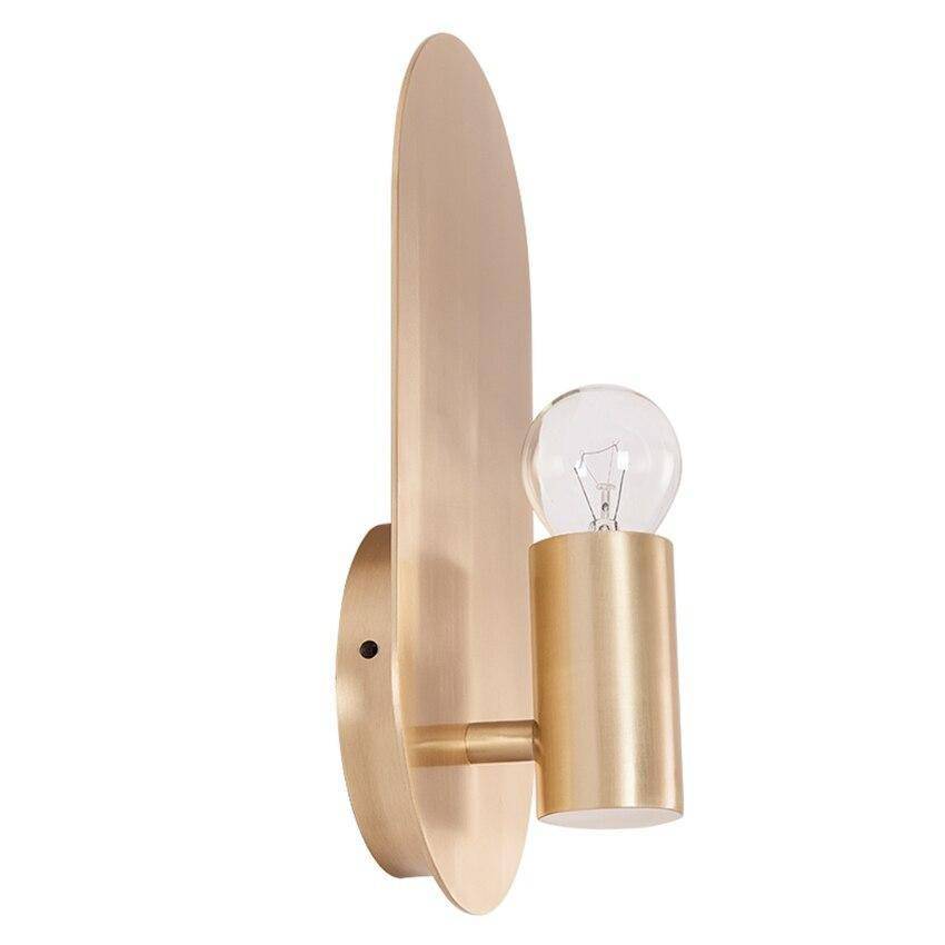 Applique murale LED dorée en métal arrondi