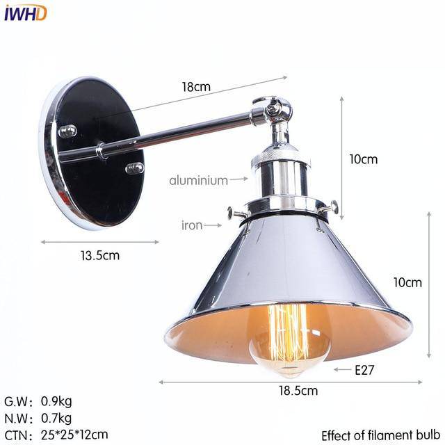 Applique Murale Rétro LED Argentée Edison