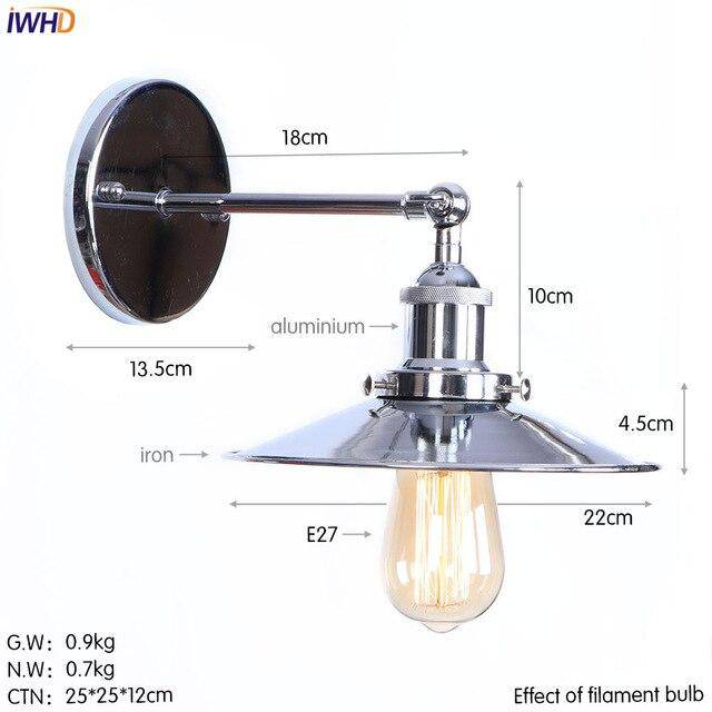 Applique Murale Rétro LED Argentée Edison
