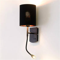 Applique murale vintage LED avec abat-jour et liseuse