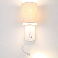 Applique murale vintage LED avec abat-jour et liseuse