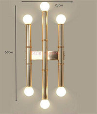 Applique murale LED moderne en métal doré style bambou