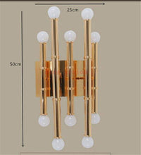 Applique murale LED moderne en métal doré style bambou