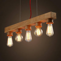 Suspension Bois Industrielle Miniluminescence.