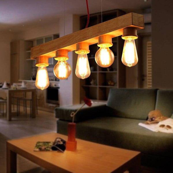 Suspension Bois Industrielle Miniluminescence.