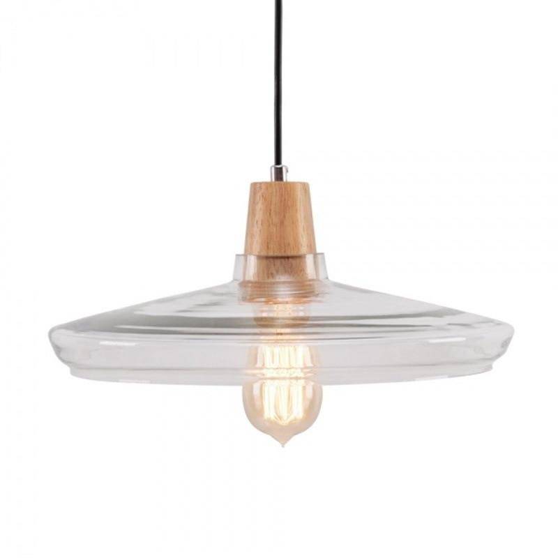 Suspension Vintage en verre conique avec LED