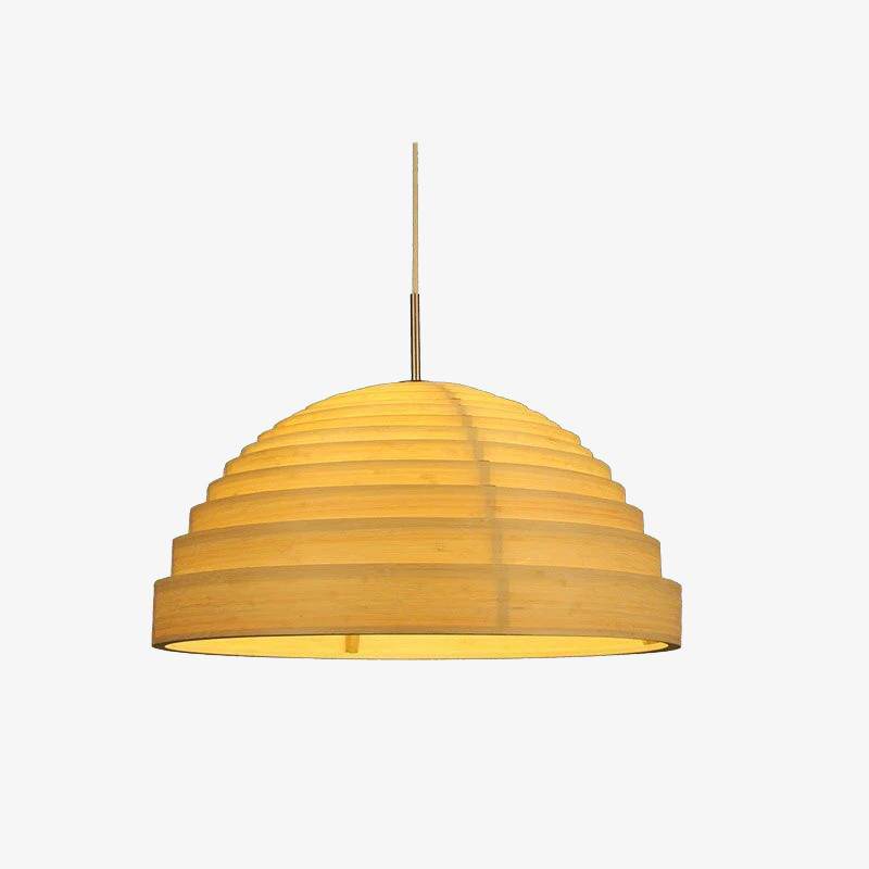 Suspension LED Japonaise avec Abat-jour en Tissu Arrondi