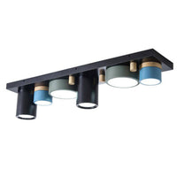 Plafonnier lumineux à LED avec spots cylindriques colorés