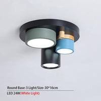 Plafonnier lumineux à LED avec spots cylindriques colorés