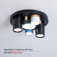 Plafonnier lumineux à LED avec spots cylindriques colorés