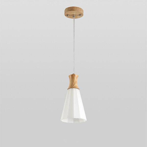 Suspension LED blanche et bois - Design scandinave
