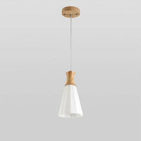 Suspension LED blanche et bois - Design scandinave