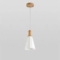 Suspension lumineuse en cône bois japonais