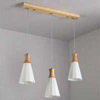 Suspension lumineuse en cône bois japonais