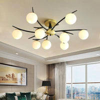 Plafonnier design LED "Lumina" - Métal & Boules en Verre