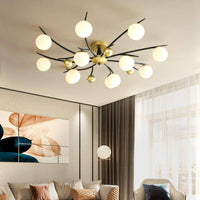 Plafonnier design LED "Lumina" - Métal & Boules en Verre