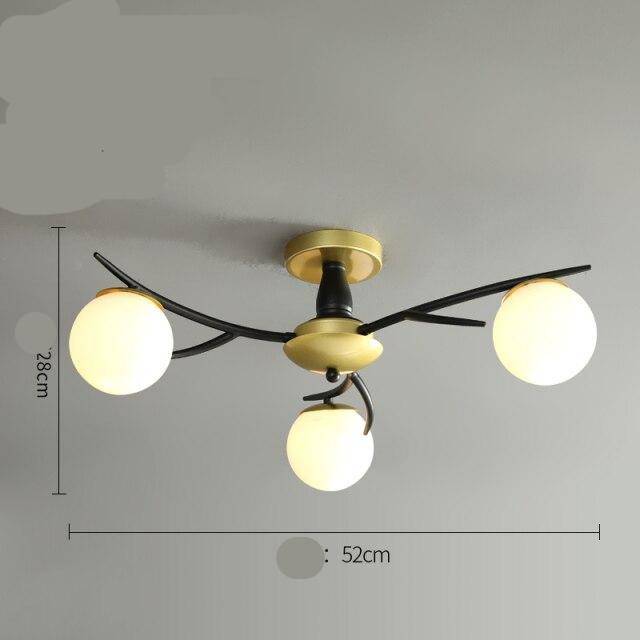 Plafonnier design LED "Lumina" - Métal & Boules en Verre