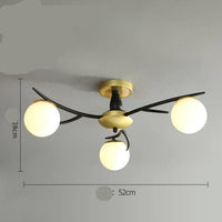 Plafonnier design LED "Lumina" - Métal & Boules en Verre